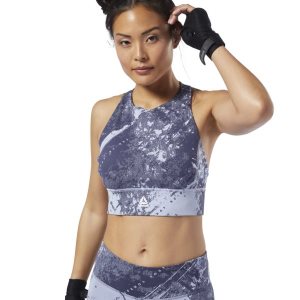 Reebok Combat Jacquard Medium-Impact Bh Damen - Blau - DE 175-APD